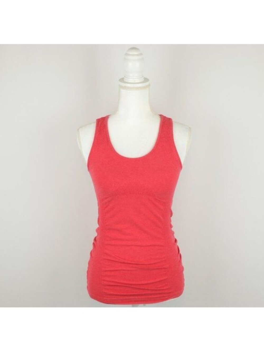 Athleta Speedlight Women's Extra Small Red Scoop Neck Ruched Athletic Tank Top